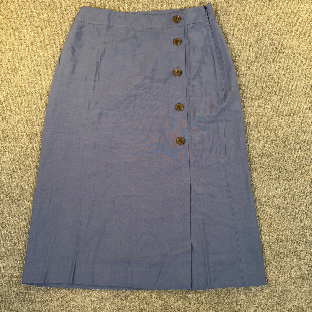Ann Taylor Factory Blue Faux Button Front Midi Skirt 36506989 Mens SZ 0 NWT 3210